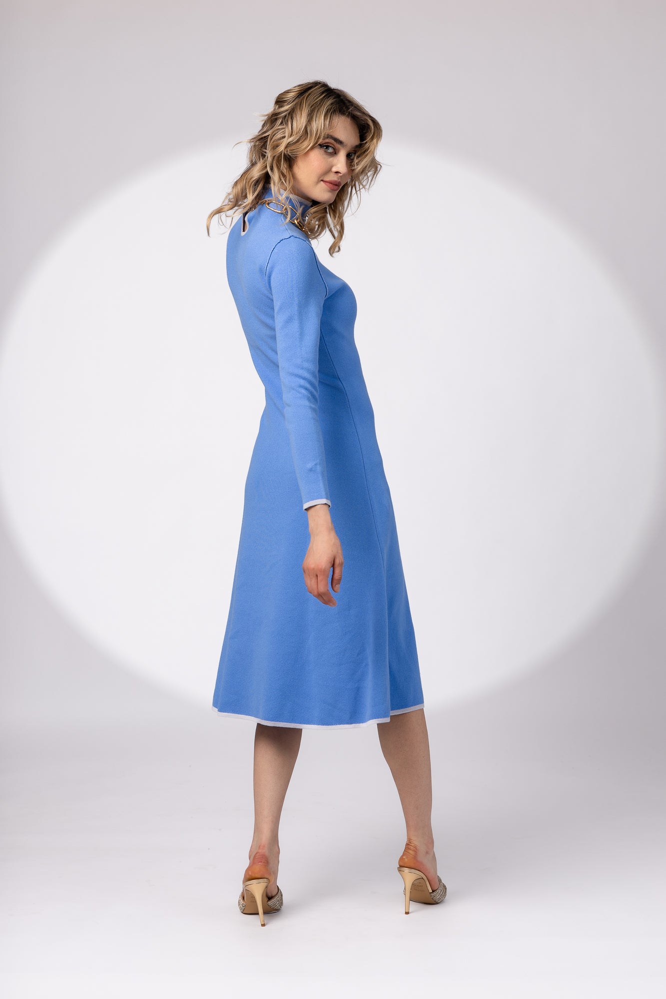 Double-sided midi dress in two colors