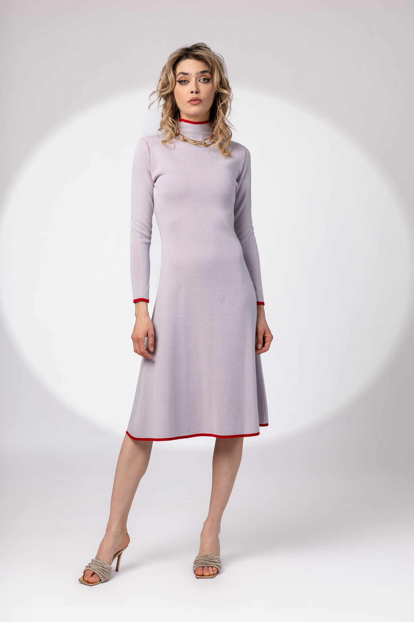 Double-sided midi dress in two colors