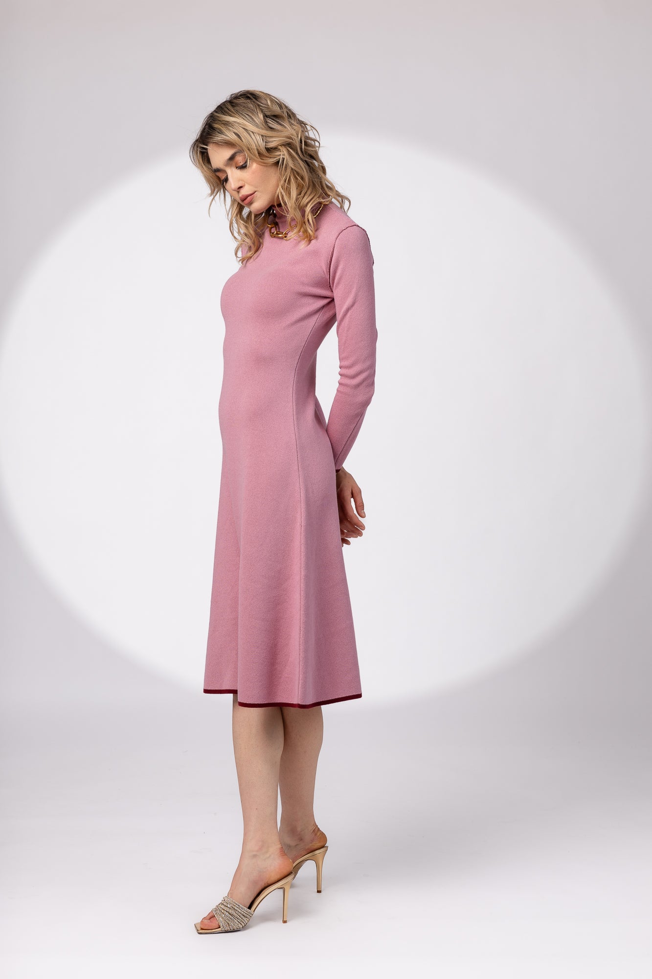 Double-sided midi dress in two colors