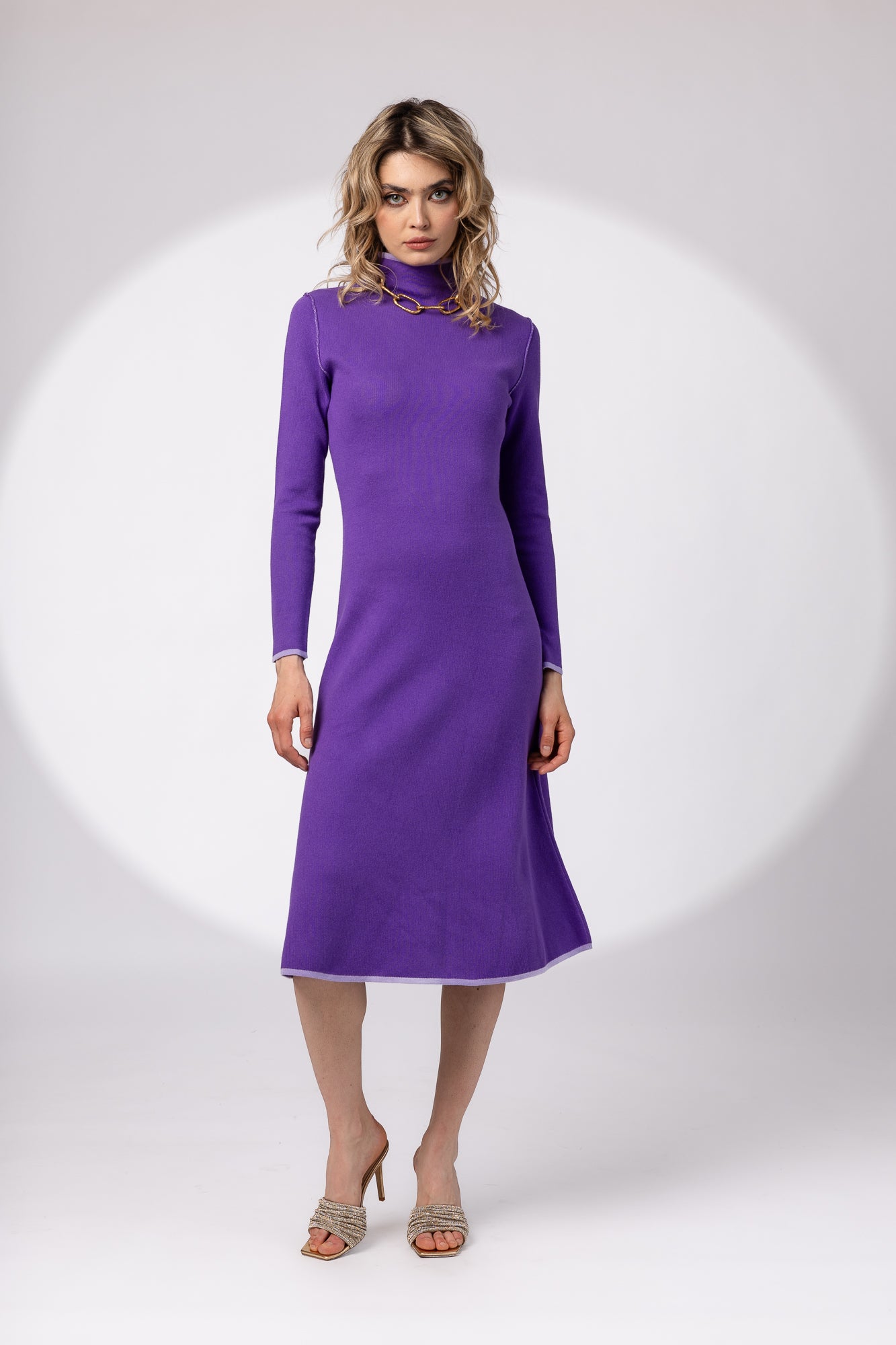 Double-sided midi dress in two colors