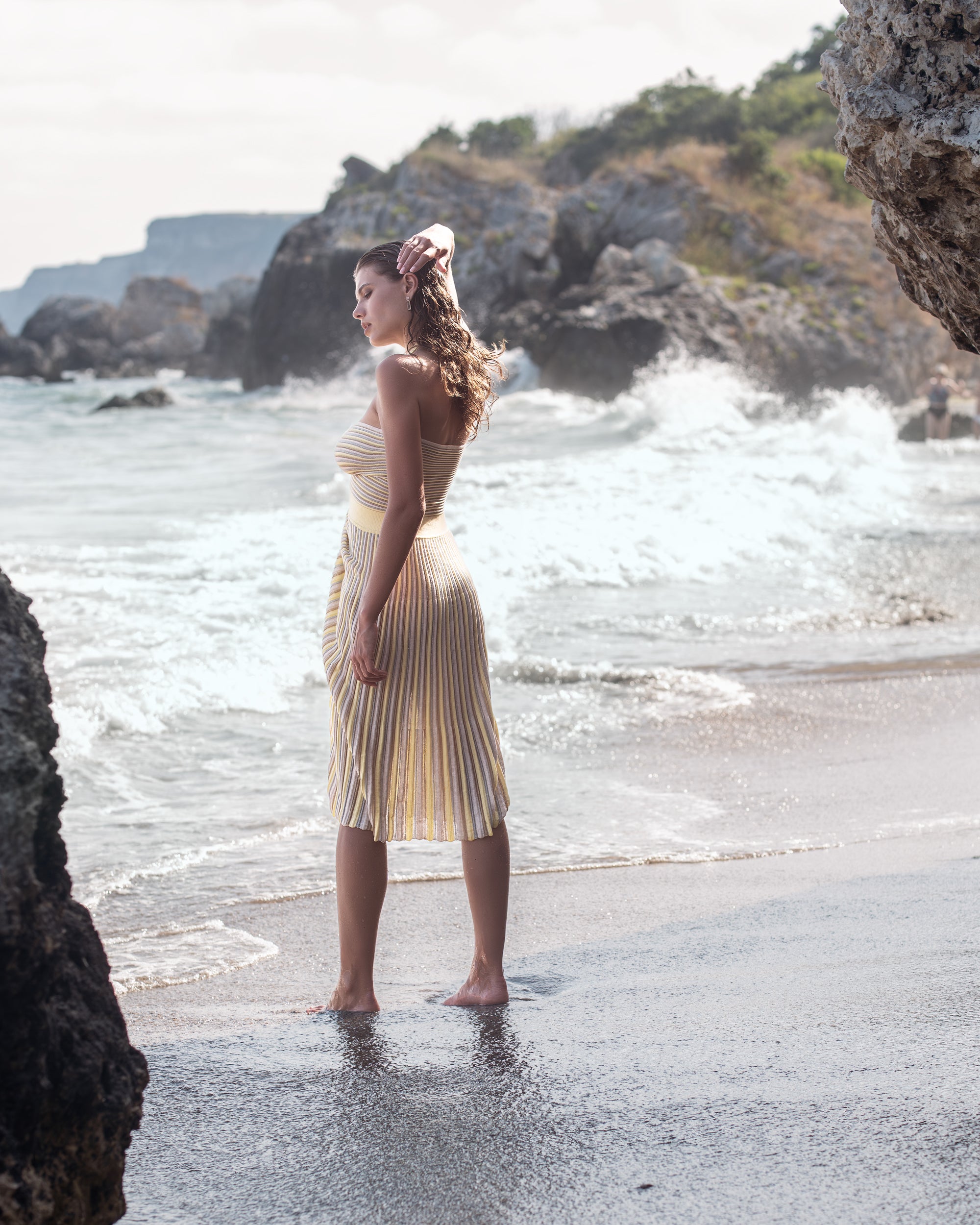 Rochie midi cu falduri