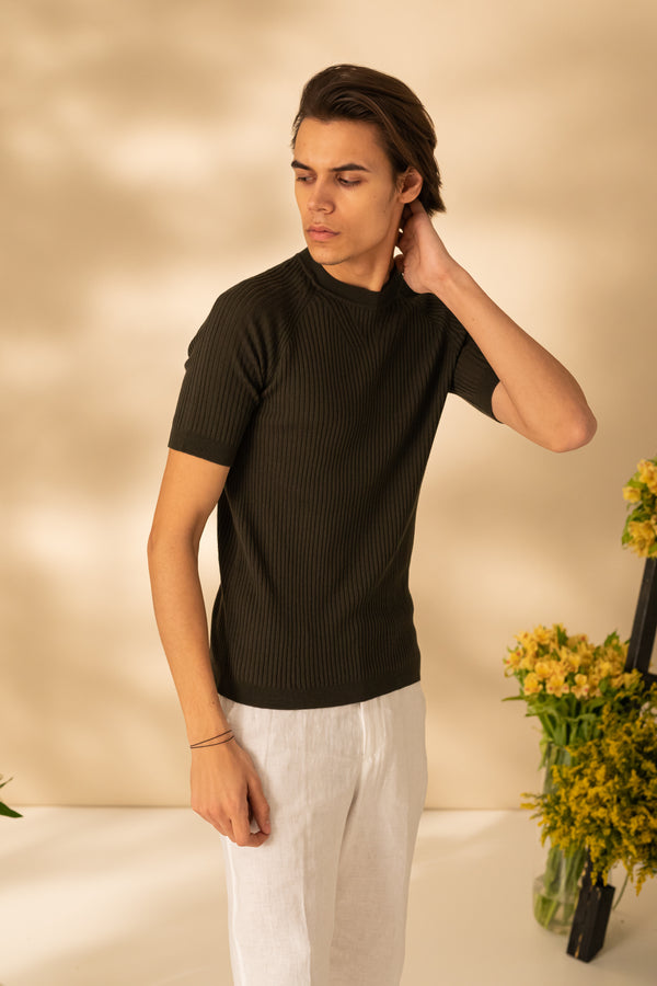 Knitted wool T-shirt