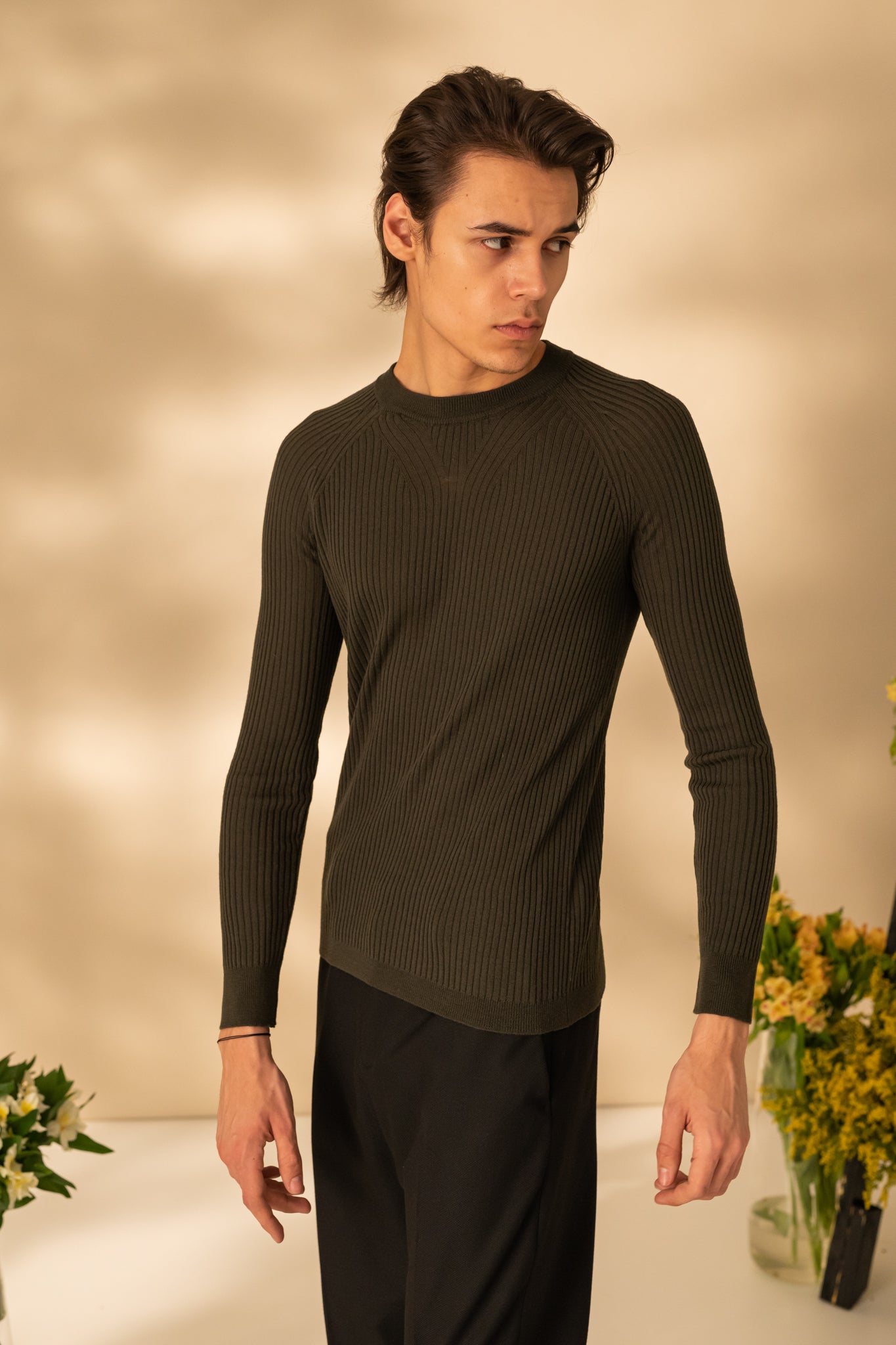 Round neck sweater for men