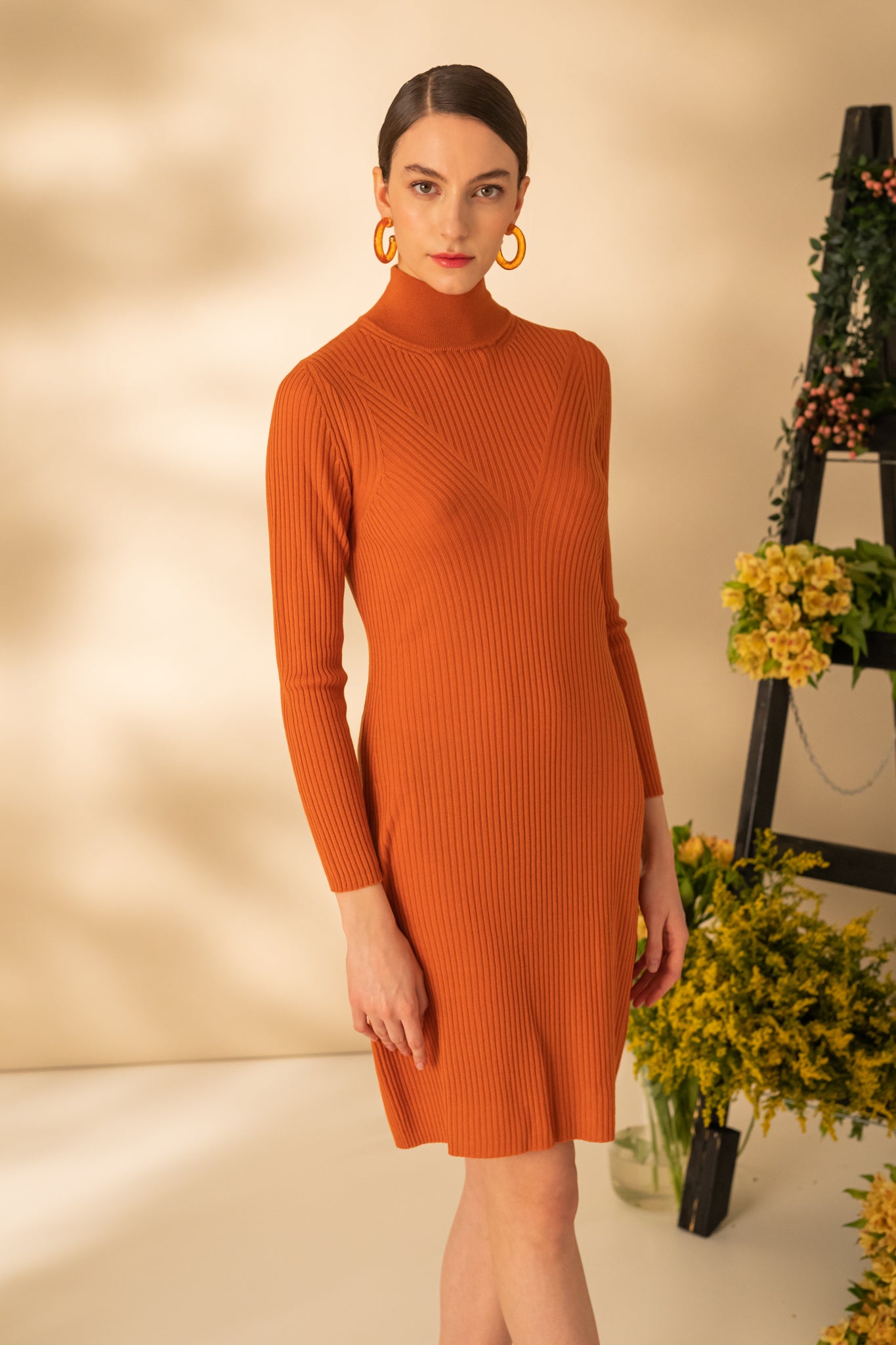 Dress for women with long sleeves made of wool
